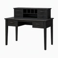 Bureau avec rangement 150 x 70 x 105 cm en bois noir style classique