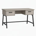 Bureau 120 x 60 x 75 cm finition bois gris avec 2 tiroirs style industriel