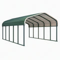 Abri voiture 500 x 300 x 240 cm en acier vert avec toit cintré