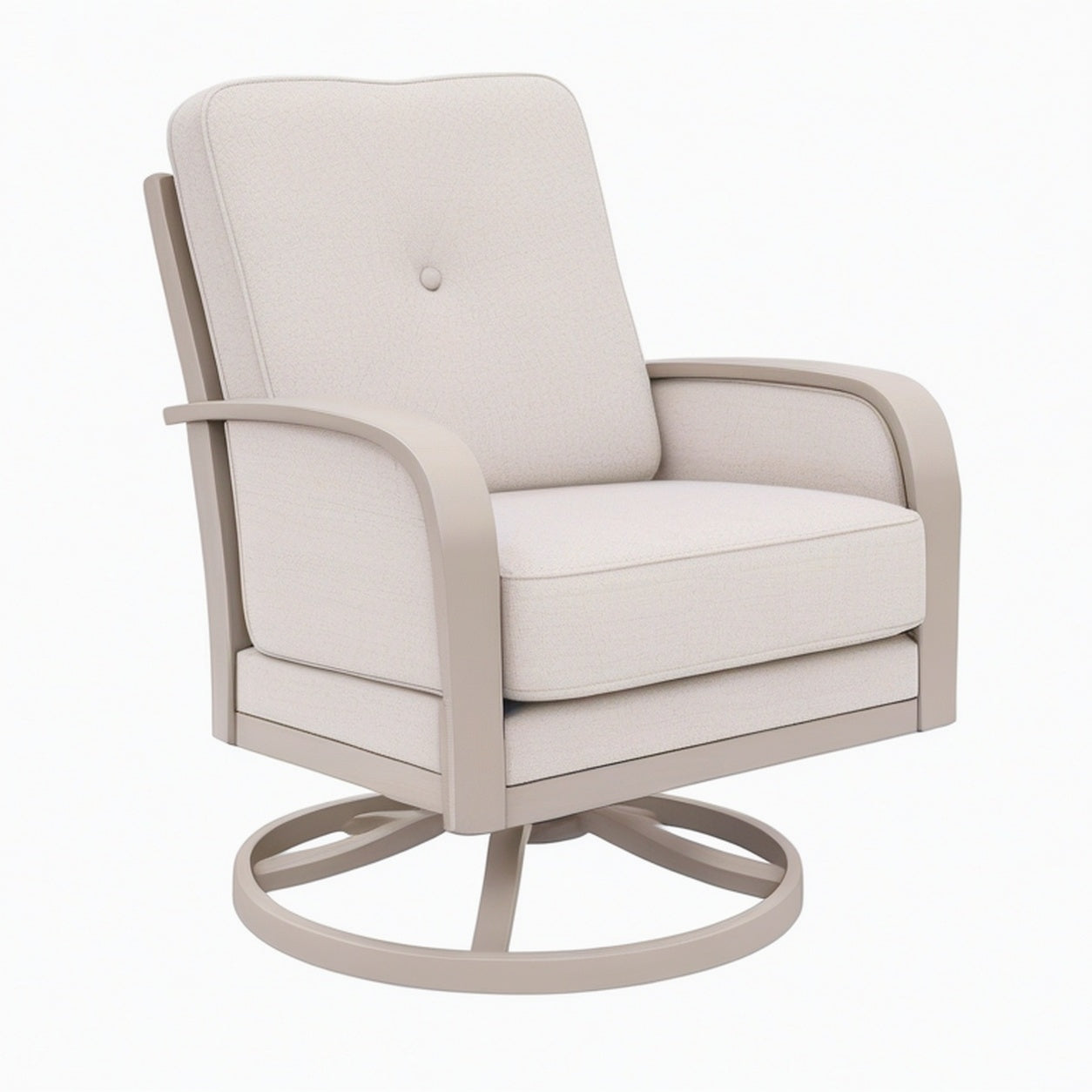 Fauteuil pivotant 76 x 82 x 95 cm en tissu beige style contemporain