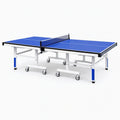 Table de tennis de table 274 x 152.5 x 76 cm bleue en métal sur roulettes
