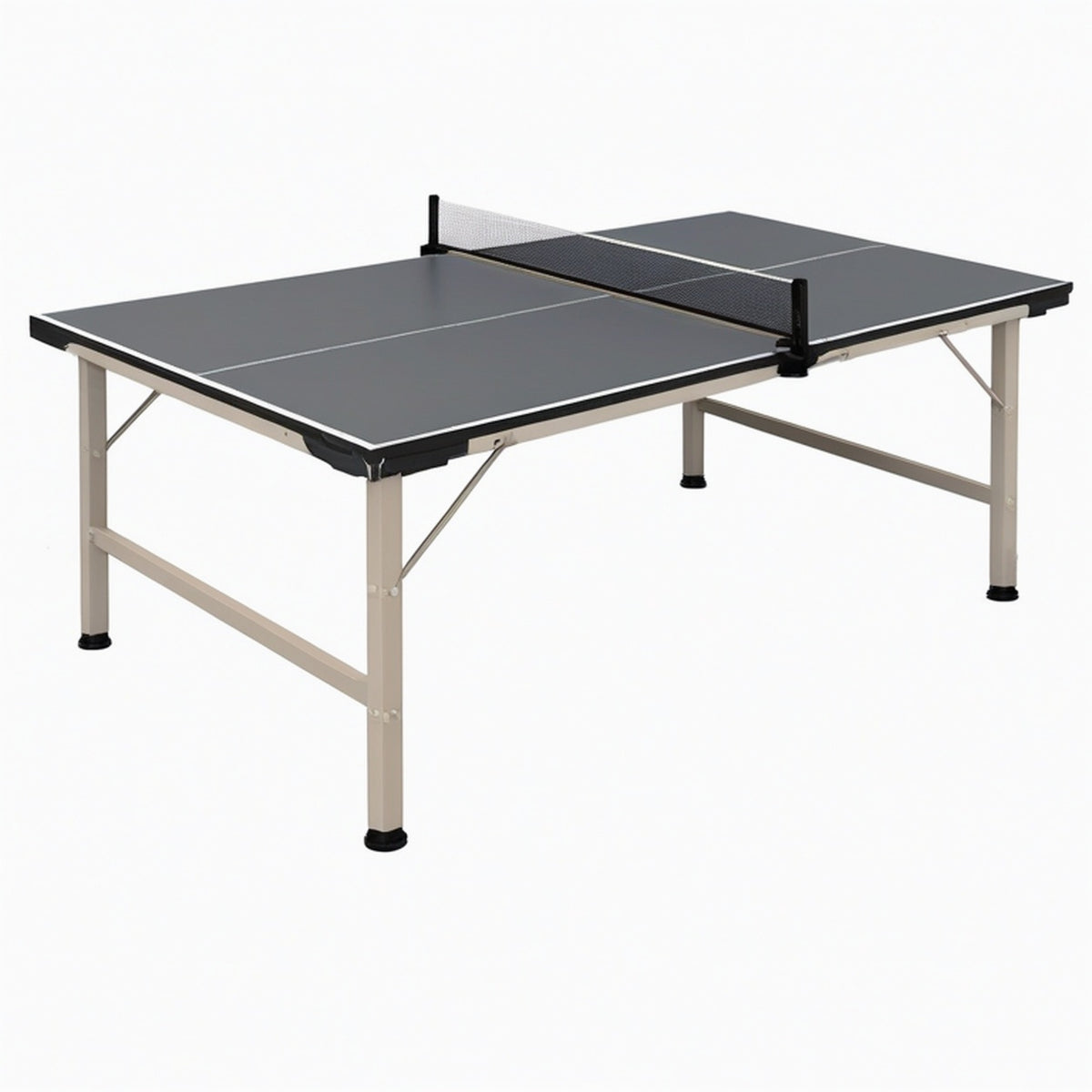 Table de tennis de table 274 x 152.5 x 76 cm en acier noir pliante avec filet