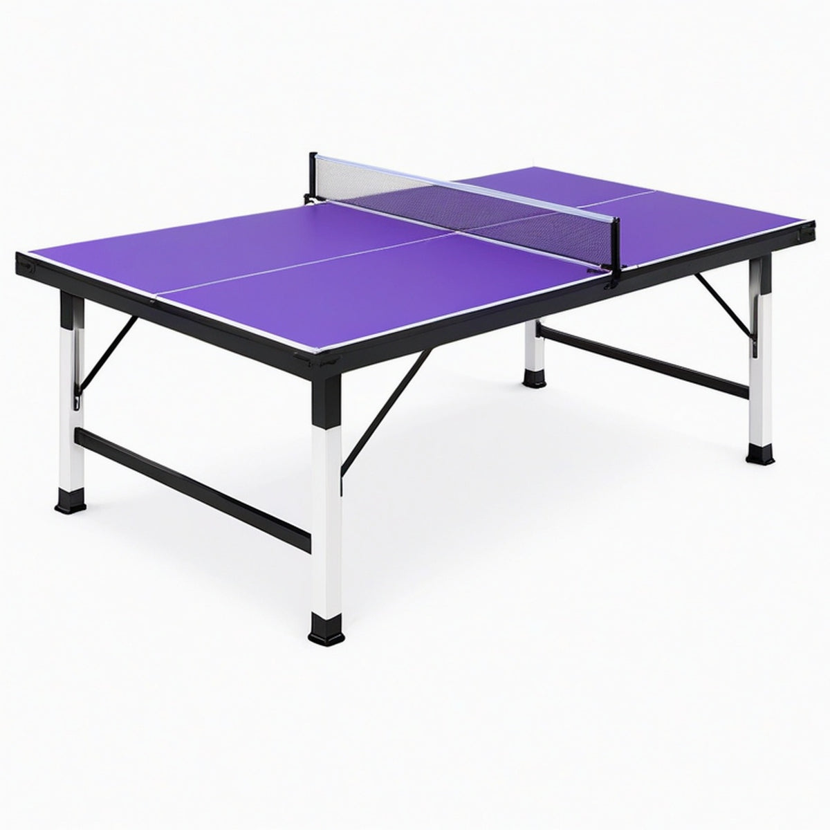 Table de tennis de table 274 x 152.5 x 76 cm violette pliable en métal