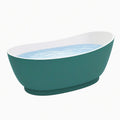 Baignoire îlot 170 x 75 x 58 cm en acrylique vert foncé et blanc design ovale