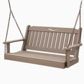 Balancelle de jardin 152 cm en bois taupe avec chaînes style classique