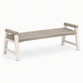 Banc de jardin 150 x 60 x 85 cm en bois gris et blanc style rustique